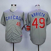 Chicago Cubs #49 Jake Arrieta Grey Road Cool Base Stitched Baseball Jersey,baseball caps,new era cap wholesale,wholesale hats